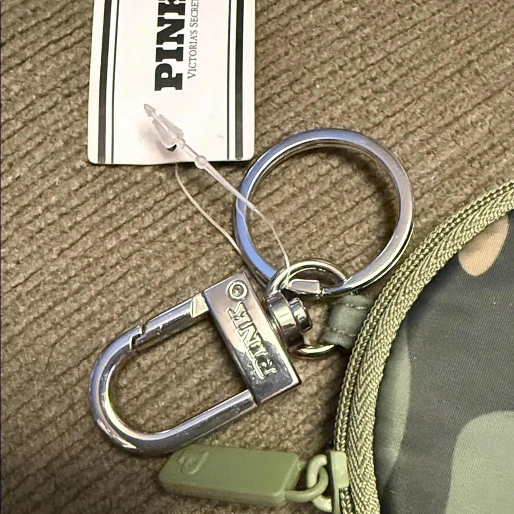 BNWT- PINK Victoria's Secret Camouflage Coin Pouch, Bag Charm